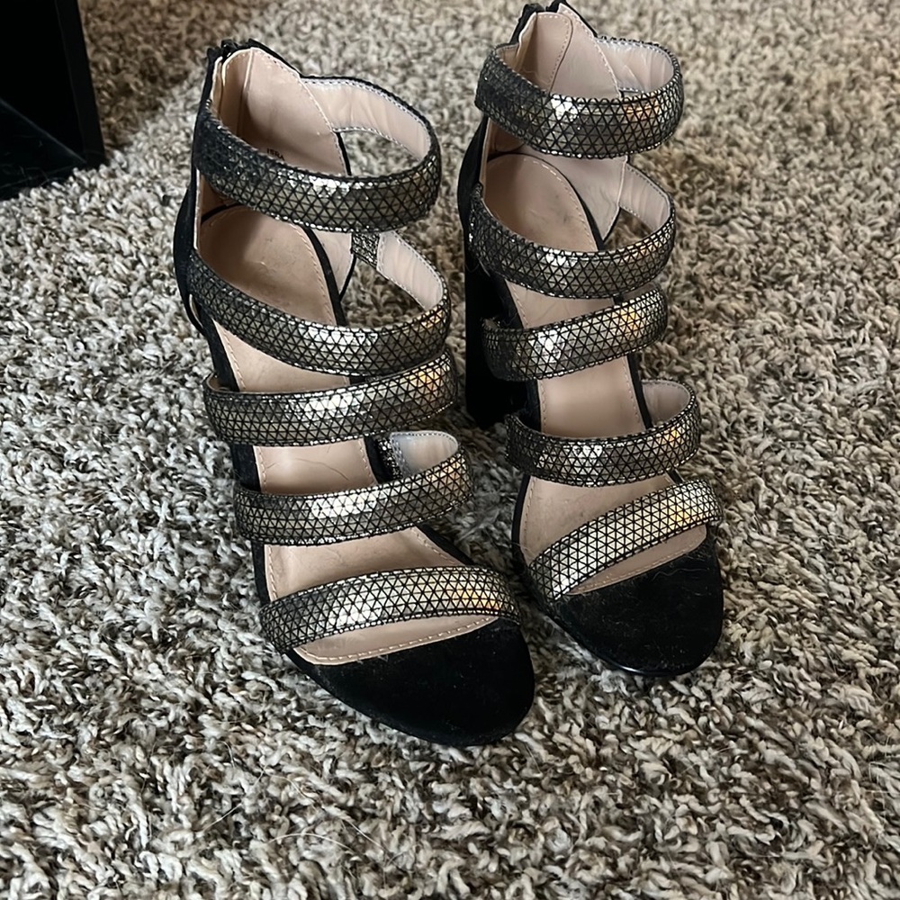 Charlotte russe black and gold heels